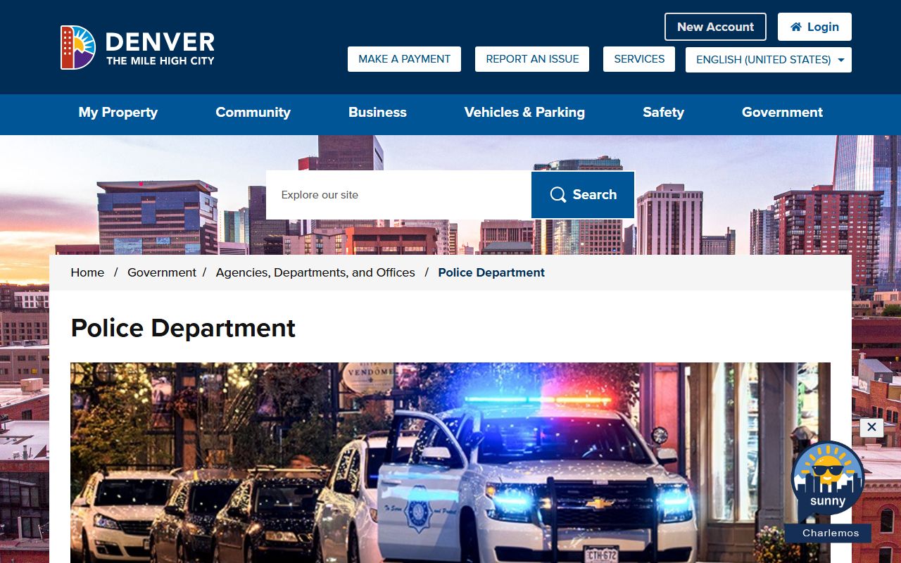 Denver Police Department website for arrest records and police services