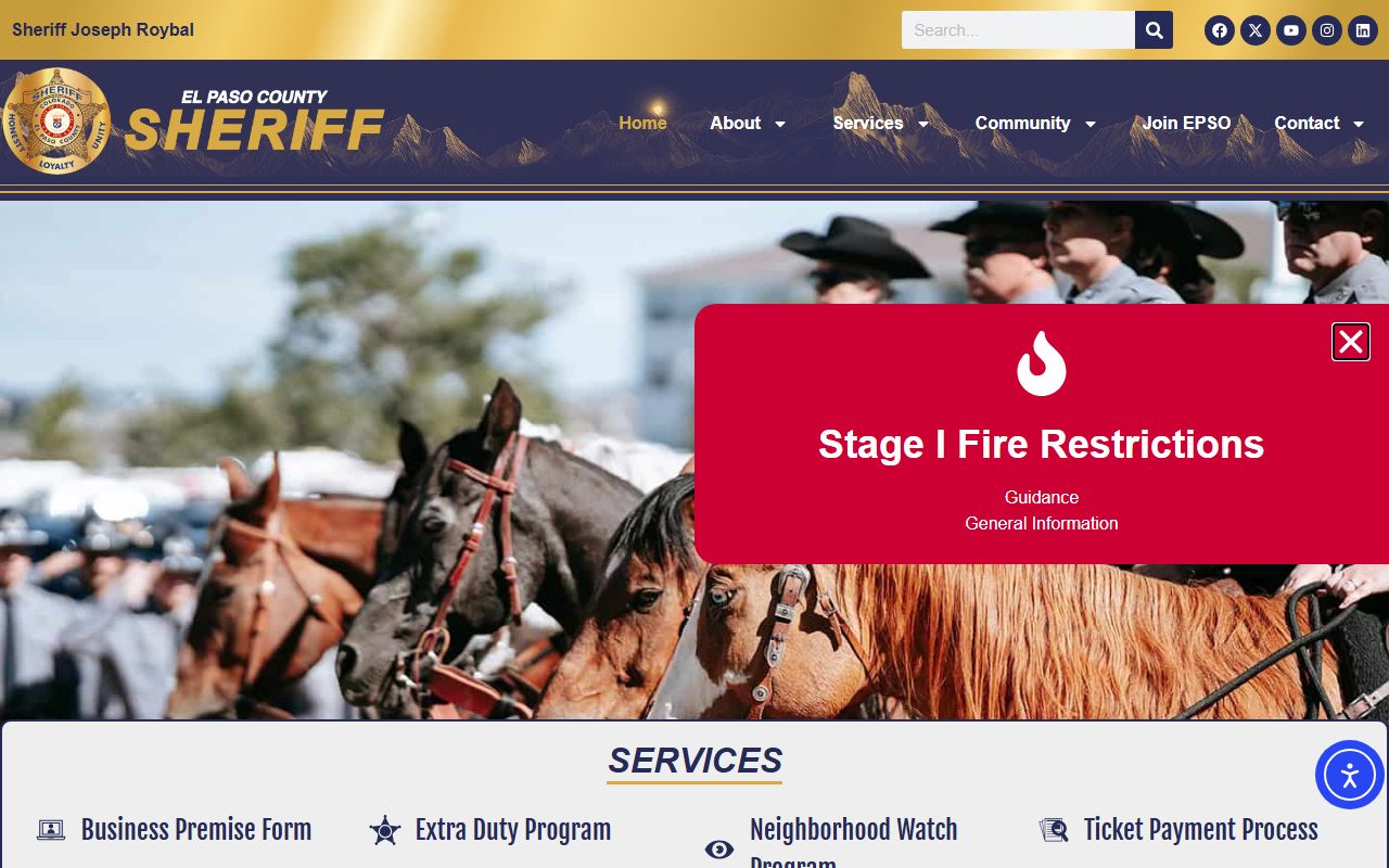 El Paso County Sheriff Office headquarters in Colorado Springs